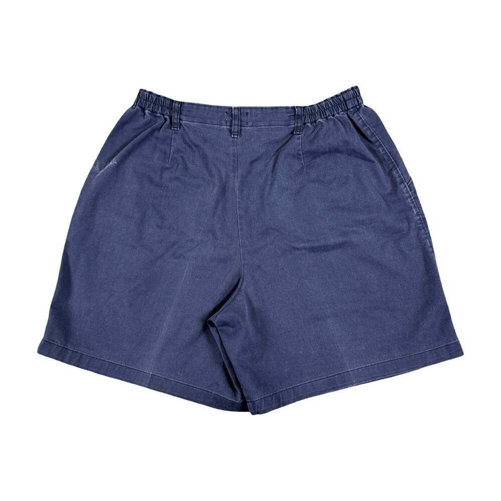 Vintage Lee Women’s Blue Pleated Chino Shorts Cotton Twill Elastic Waist 16W - Picture 2 of 8